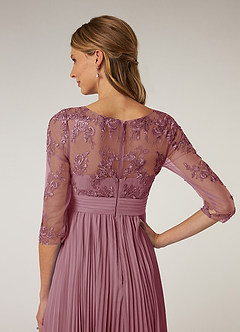 Azazie Tutu Kleider für die Brautmutter A-Linie Bootshals Spitze Chiffon Kleid Vintage Mauve image6