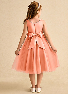 Azazie Twinsie Flower Girl Dresses Sunset A-Line Bow Tulle Dress image2