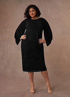 Azazie Mya Mother of the Bride Dresses Black Sheath Scoop lace Lace Dress image6