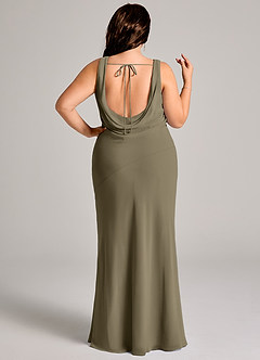 Azazie Rylina Bridesmaid Dresses Willow Green Mermaid Pleated Chiffon Dress image11