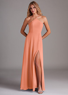 Azazie Bailey Final Sale Sunset A-Line Halter Side Slit Chiffon Dress image5