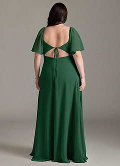 Azazie Chloe Bridesmaid Dresses Dark Green A-Line Sweetheart Neckline Chiffon Dress image8
