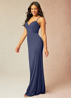 Azazie Latoya Bridesmaid Dresses Stormy Mermaid Pleated Mesh Dress image3