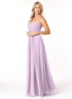 Azazie Yazmin Bridesmaid Dresses Frosted Lilac A-Line Sweetheart Neckline Chiffon Convertible Dress image3
