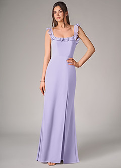 Azazie Callie Bridesmaid Dresses Lilac Mermaid Side Slit Chiffon Convertible Dress image4