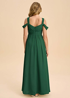 Azazie Lianne Junior Dark Green A-Line Off the Shoulder Chiffon Dress image7