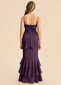 Azazie Fay Junior Plum Mermaid Ruched Stretch Satin Dress image5