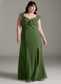 Azazie Sophie Bridesmaid Dresses Olive A-Line Off the Shoulder Chiffon Convertible Dress image9