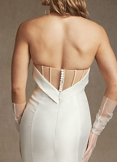 Azazie Artemia Robes de mariée Robe Sirène en Mikado Sans bretelle Blanc De Diamant image10