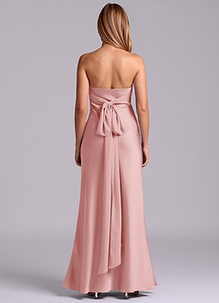 Azazie Ailanie Brudtärnklänningar Klä av Tubklänning i Stretch Satin Axelbandslös Puderrosa image7