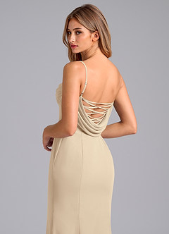 Azazie Wynni Abiti da Damigella Abito Sirena in Chiffon Corsetto Champagne image2