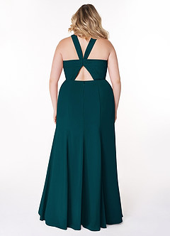 Azazie Rue Bridesmaid Dresses Pine A-Line Halter Chiffon Dress image8