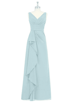 Azazie Julianna Brautjungfernkleider A-Linie Chiffon Kleid Nebel image6
