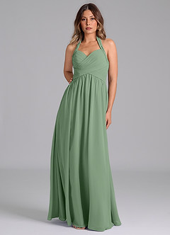 Azazie Darlyn Bridesmaid Dresses Matcha A-Line Pleated Chiffon Dress image5
