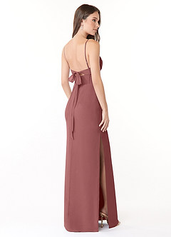 Azazie Mai Brautjungfernkleider Etui Plissee Chiffon Kleid Amethyst image4