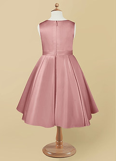Azazie Coco Flower Girl Dresses Dusty Rose A-Line Bow Matte Satin Dress image6