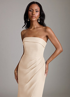 Azazie Aretha Bridesmaid Dresses White Alabaster A-Line Strapless Chiffon Dress image7