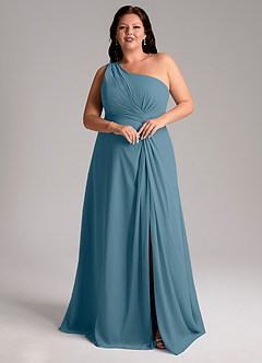 Azazie Brooke Bridesmaid Dresses Bermuda A-Line One Shoulder Chiffon Dress image10