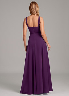 Azazie Shaude Bridesmaid Dresses Grape A-Line Pleated Chiffon Dress image2