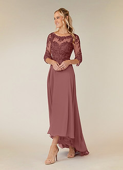 Azazie Monza Mother of the Bride Dresses Desert Rose A-Line Lace Chiffon Dress image5