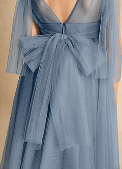 Azazie Dori Flower Girl Dresses Twilight A-Line Ruched Tulle Dress image7