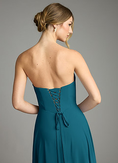 Azazie Ayla Abiti da Damigella Abito A-Line in Chiffon Scollo a Cuore Blu Inchiostro image11