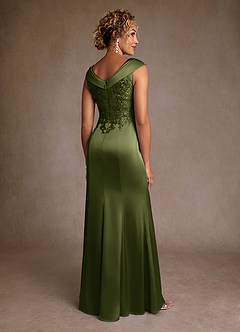 Azazie Santa Monica 신부의 어머니 드레스 A라인 레이스 플로어 길이 드레스 image2