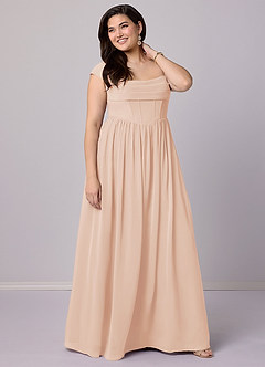 Barbie ♥ Azazie Bridesmaid Dresses English Rose A-Line Corset Chiffon Dress image21
