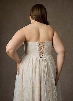 Azazie Lorena Suknie ślubne Linia A Bez ramiączek Sznurówka Pociąg zamiatający Sukienka image9