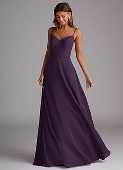 Azazie Marley Bridesmaid Dresses Plum A-Line Off the Shoulder Chiffon Convertible Dress image5