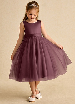 Azazie Winnie vestidos de niña de las flores Vestido de Sangrado de Tul de Princesa con Lazo image2