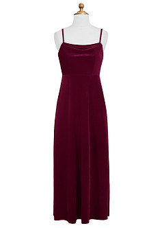 Azazie Solange Junior Cabernet A-Line Velvet Dress image7