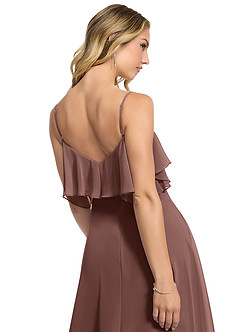 Azazie Jean Brautjungfernkleider Wandelbar A-Linie Chiffon Kleid Espresso image5