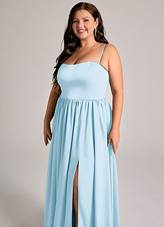 Azazie Calianna Bridesmaid Dresses Sky Blue A-Line Off the Shoulder Stretch Satin Convertible Dress image11