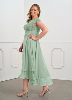 Azazie Shonda Kleider für die Brautmutter Spitze Chiffon Kleid Agave image10