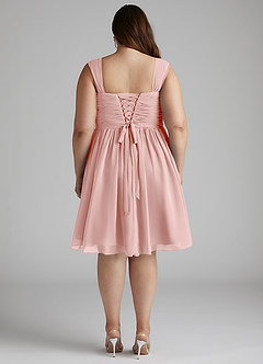 Azazie Angie Abiti da Damigella Abito A-Line in Chiffon Corsetto Rosa Cipria image14