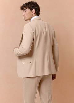 front Collins Bronceado Chaqueta cruzada de mezcla de lana