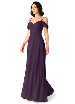 Azazie Tancie Bridesmaid Dresses Plum A-Line Off the Shoulder Chiffon Convertible Dress image3
