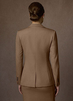 front Charlotte Truffle Refined Weave Jacket and Dress Suit Set