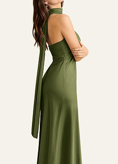 front Azazie Écharpe en satin extensible de couleur assortie