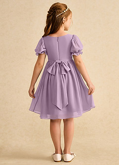 Azazie Jolie Flower Girl Dresses Wisteria A-Line with Sleeves Chiffon Dress image2