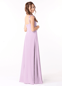 Azazie Rosey Junior Frosted Lilac A-Line Sweetheart Neckline Chiffon Dress image2