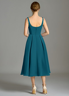 Azazie Amalie Bridesmaid Dresses Ink Blue A-Line Pleated Chiffon Dress image2
