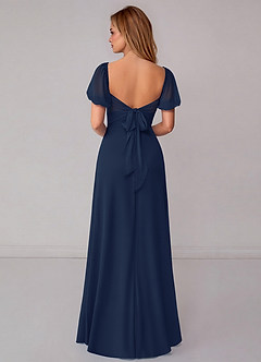 Azazie Fatima Bridesmaid Dresses Dark Navy A-Line with Pockets Chiffon Dress image5