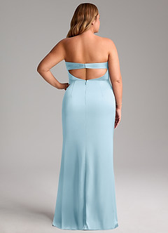 Azazie Leonis Bridesmaid Dresses Sky Blue Mermaid Pleated Stretch Satin Convertible Dress image10