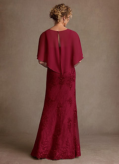Azazie Amrita Mother of the Bride Dresses Burgundy Mermaid Lace Chiffon Dress image3