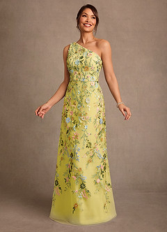 Azazie Bertie Mother of the Bride Dresses Canary A-Line Lace Dress image4