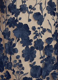 Azazie Lotta Mother of the Bride Dresses Dark Navy Champagne Mermaid Off the Shoulder Lace Dress image7