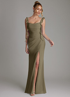 Azazie Jessamine Bridesmaid Dresses Willow Green Mermaid Corset Chiffon Dress image4