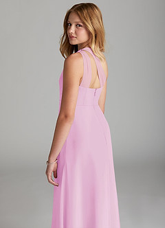 Azazie Maive Junior Candy Pink A-Line Pleated Chiffon Dress image6
